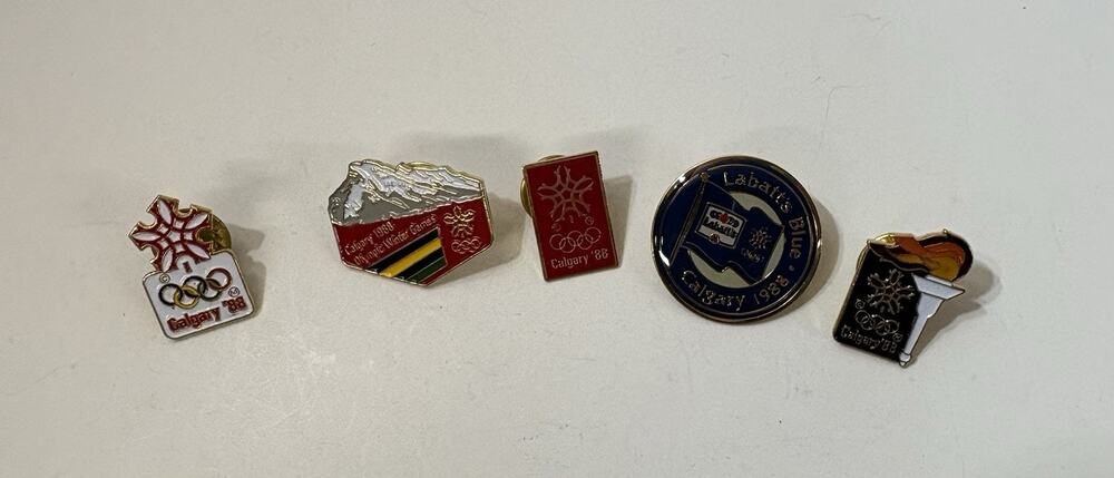 Lot Of 5 Vintage 1988 Calgary Canada Winter Olympic Games Lapel Pins